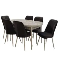 Set masă și scaune Magnus Arya Oval Ovală / PAL / Beige