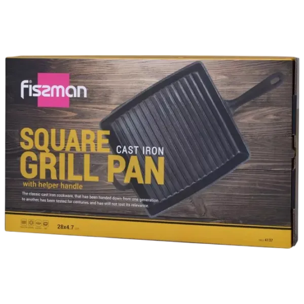 Tigaie Fissman Cast Iron 4137 Tigaie-grill / / Black photo 7