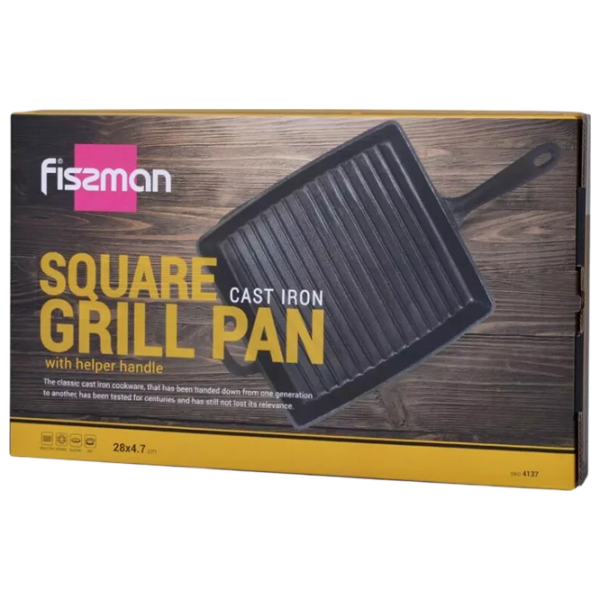 Tigaie Fissman Cast Iron 4137 Tigaie-grill / / Black photo 7