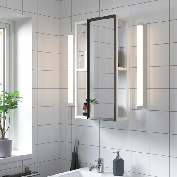 Шкаф с зеркалом Ikea Enhet 75 x 40 x 17см / Сталь / White photo 2 Шкаф с зеркалом Ikea Enhet 75 x 40 x 17см / Сталь / White photo 2