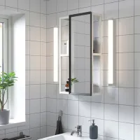 Dulap cu oglindă Ikea Enhet 75 x 40 x 17 / Oțel / White photo 2
