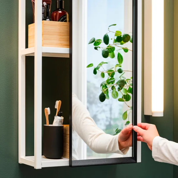 Шкаф с зеркалом Ikea Enhet 75 x 40 x 17см / Сталь / White photo 3 Шкаф с зеркалом Ikea Enhet 75 x 40 x 17см / Сталь / White photo 3