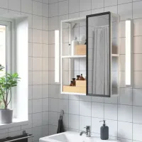 Dulap cu oglindă Ikea Enhet 75 x 60 x 17 / Oțel / White photo 2