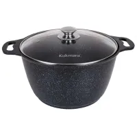 Кастрюля Kukmara КМТ852А 8.5л Нержавеющая сталь / Черный