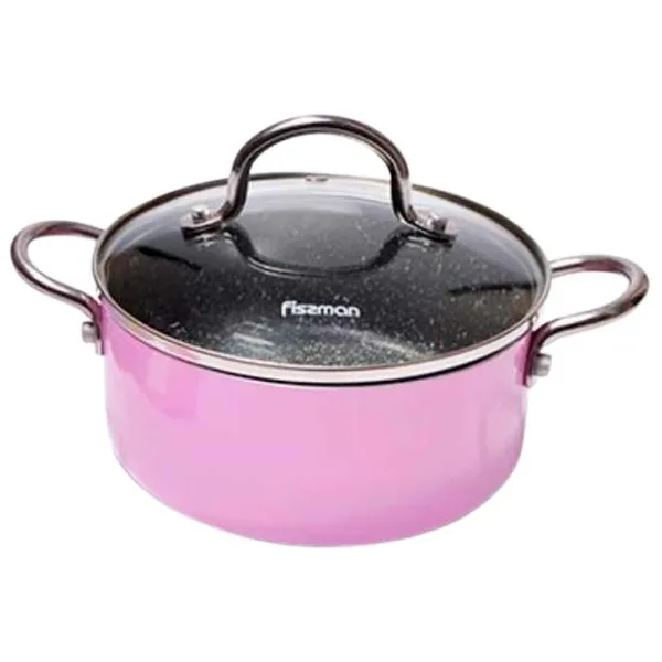 Кастрюля Fissman MINI CHEF 1.3л Алюминий / Пурпурный photo 1