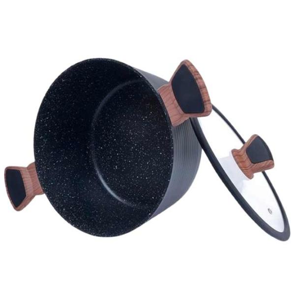 Кастрюля Fissman Diamond 7.1л Алюминий / Черный photo 1