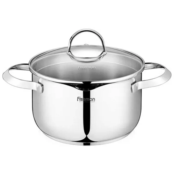 Кастрюля Fissman CALLISTO 1.9л Нержавеющая сталь / Черный photo 1