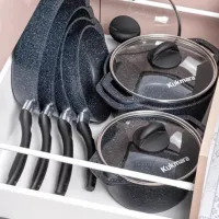 Set de tigăi Kukmara Granit Line SGGCH282A Adâncă / 28 cm / Black photo 3
