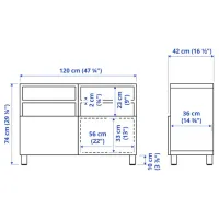 Тумба под телевизор Ikea Besta 74 x 120 x 42см / ДСП photo 8