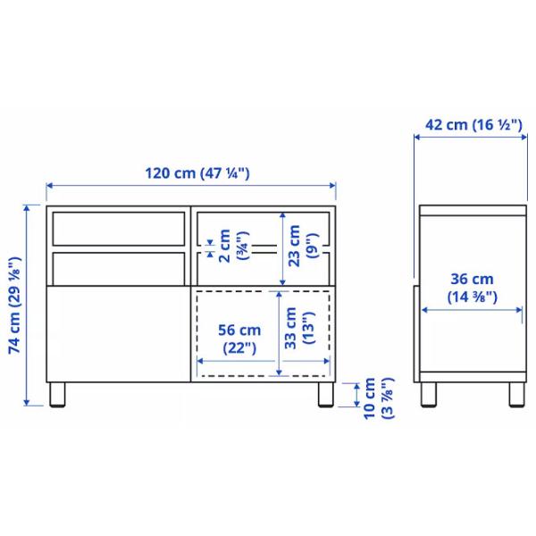 Comodă TV Ikea Besta/Lappviken/Stubbarp 74 x 120 x 42 / PAL photo 9