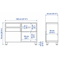 Тумба под телевизор Ikea Besta/Lappviken/Stubbarp 74 x 120 x 42см / ДСП photo 7