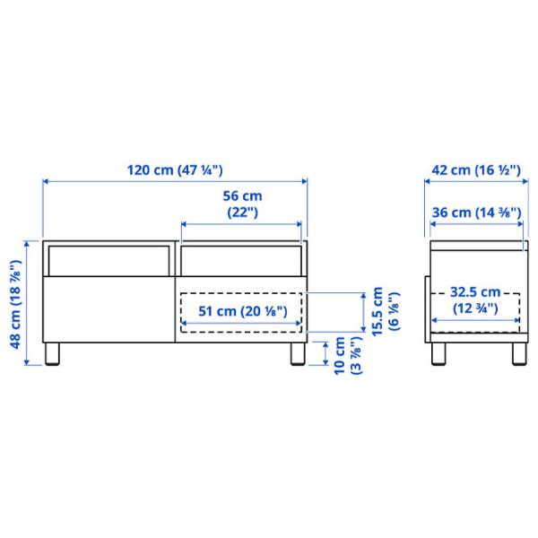 Тумба под телевизор Ikea Besta/Lappviken/Stubbarp 48 x 120 x 42см / ДСП photo 7 Тумба под телевизор Ikea Besta/Lappviken/Stubbarp 48 x 120 x 42см / ДСП photo 7