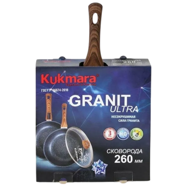 Сковорода Kukmara Granit Ultra CSS261A Универсальная / 26 см / Черный photo 7
