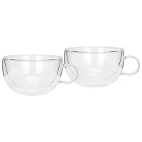 Set de cești Fissman 16538 330 ml / Sticlă / Transparent