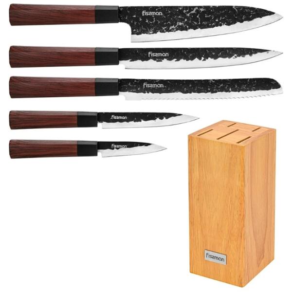 Набор ножей Fissman 2718 Нержавеющая сталь / Черный photo 2 Набор ножей Fissman 2718 Нержавеющая сталь / Черный photo 2