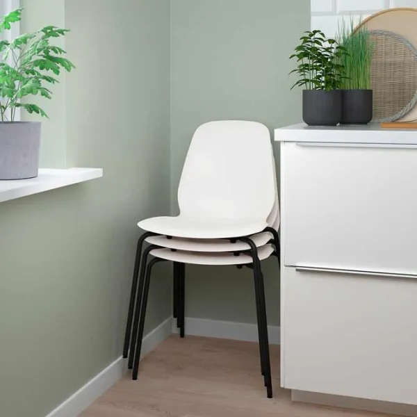 Scaun de bucătărie Ikea Lidas/Sefast Plastic/ White Black photo 3