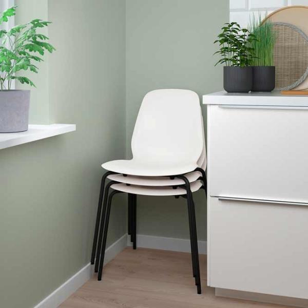 Scaun de bucătărie Ikea Lidas/Sefast Plastic/ White Black photo 3