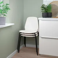 Кухонный стул Ikea Lidas/Sefast Пластик/ Белый Черный photo 3