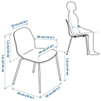 Кухонный стул Ikea Lidas/Sefast Пластик/ Белый Черный photo 6