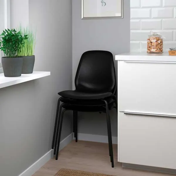 Scaun de bucătărie Ikea Lidas/Sefast Plastic/ Black Black photo 2