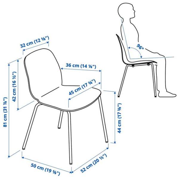 Кухонный стул Ikea Lidas/Sefast Пластик/ Черный White photo 6