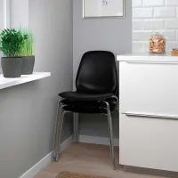 Кухонный стул Ikea Lidas/Sefast Пластик/ Черный Нержавеющая сталь photo 2