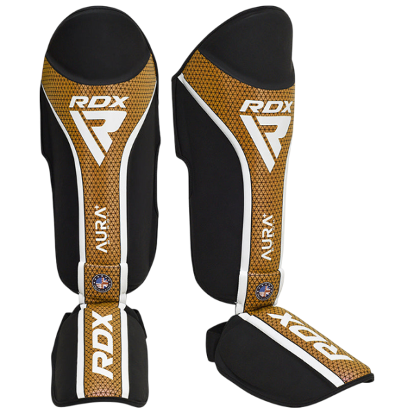 Apărătoare pentru picioare RDX Aura Plus T-17 Gold / Piele / Adult photo 1 Apărătoare pentru picioare RDX Aura Plus T-17 Gold / Piele / Adult photo 1