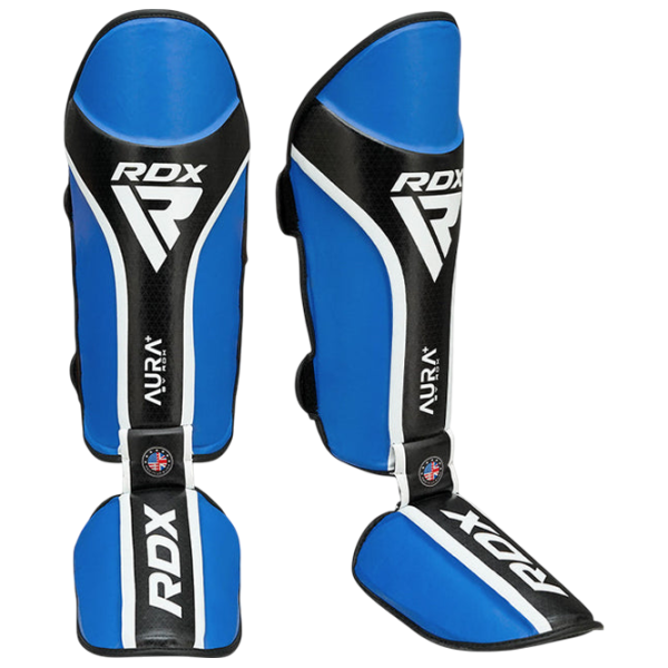 Apărătoare pentru picioare RDX Aura Plus T-17 Blue / Piele / Adult photo 1 Apărătoare pentru picioare RDX Aura Plus T-17 Blue / Piele / Adult photo 1