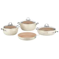 Набор кастрюль Korkmaz 2656A 7.5л Нержавеющая сталь / Бежевый