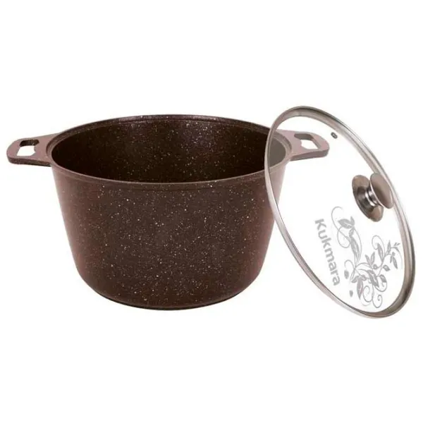 Кастрюля Kukmara КМК102А-1А 10л Алюминий / Коричневый photo 1