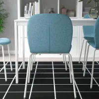 Scaun de bucătărie Ikea Karlpetter/Gunnared/Sefast Stofă/ Light Blue White photo 4