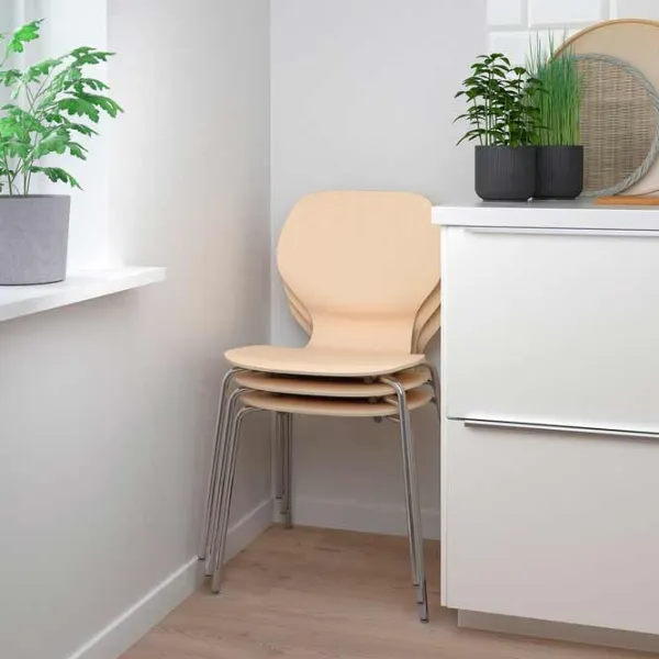 Кухонный стул Ikea Sigtrygg/Sefast Дерево/ Бежевый Нержавеющая сталь photo 7