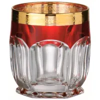 Set de pahare Bohemia Safari Rubin 0.25l / Cristal / Multicolor