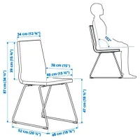 Scaun de bucătărie Ikea Lillanas/Gunnared Stofă/ Beige Chrome photo 4