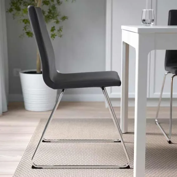Кухонный стул Ikea Lillanas/Gunnared Ткань/ Черный Хром photo 3