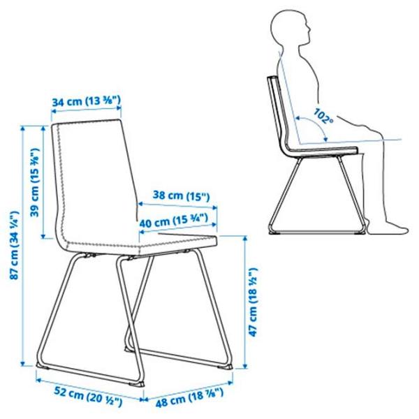 Кухонный стул Ikea Lillanas/Gunnared Ткань/ Черный Хром photo 6