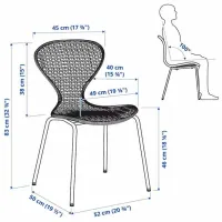 Кухонный стул Ikea Alvsta/Sefast Искусственный ротанг/ Бежевый Черный photo 6