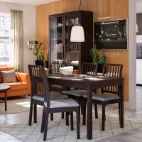 Scaun de bucătărie Ikea Ekedalen/Orrsta Stofă/ Grey Dark Brown photo 4