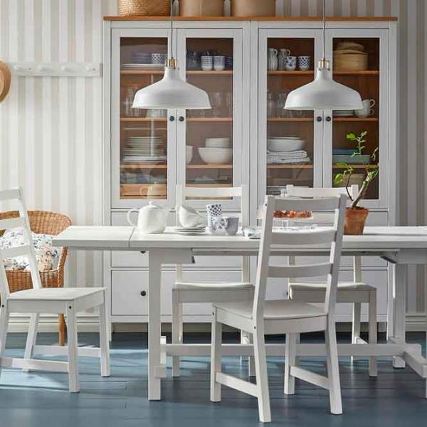 Кухонный стул Ikea Nordviken Массив/ Белый White photo 5