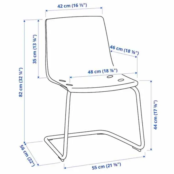 Scaun de bucătărie Ikea Tobias Plastic/ Blue Inox photo 3 Scaun de bucătărie Ikea Tobias Plastic/ Blue Inox photo 3