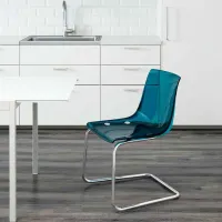 Scaun de bucătărie Ikea Tobias Plastic/ Blue Inox photo 5