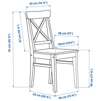 Scaun de bucătărie Ikea Ingolf Masiv/ Beige Beige photo 5