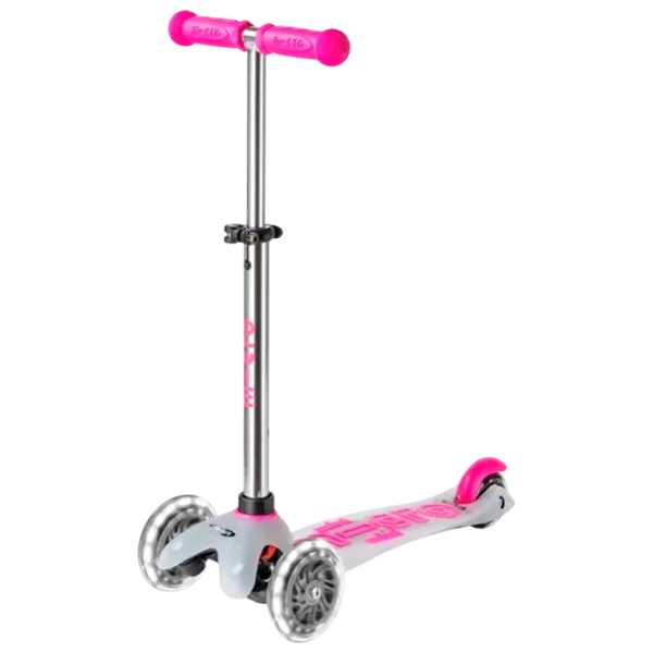 Trotinetă pentru copii cu trei roți Micro Mini Deluxe Flux LED (MMD203) 50 kg/ Pink photo 1