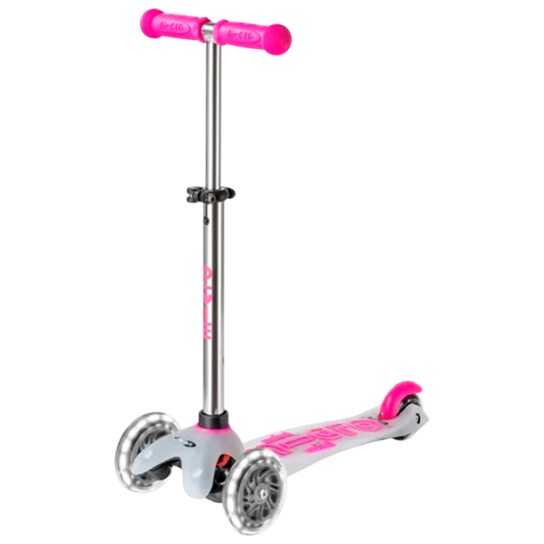Trotinetă pentru copii cu trei roți Micro Mini Deluxe Flux LED (MMD203) 50 kg/ Pink photo 1