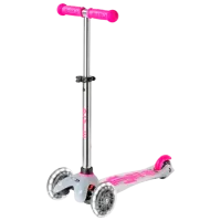 Trotinetă pentru copii cu trei roți Micro Mini Deluxe Flux LED (MMD203) 50 kg/ Pink