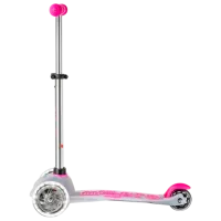 Trotinetă pentru copii cu trei roți Micro Mini Deluxe Flux LED (MMD203) 50 kg/ Pink photo 5