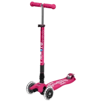 Trotinetă pentru copii cu trei roți Micro Maxi Deluxe Foldable LED (MMD095) 50 kg/ Purple