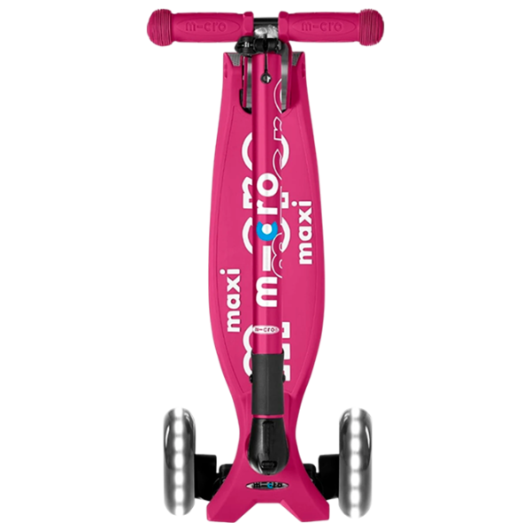 Trotinetă pentru copii cu trei roți Micro Maxi Deluxe Foldable LED (MMD095) 50 kg/ Purple photo 2