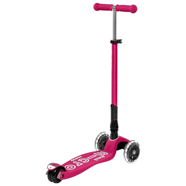 Trotinetă pentru copii cu trei roți Micro Maxi Deluxe Foldable LED (MMD095) 50 kg/ Purple photo 3