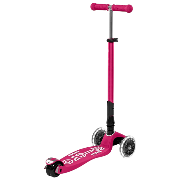 Trotinetă pentru copii cu trei roți Micro Maxi Deluxe Foldable LED (MMD095) 50 kg/ Purple photo 3